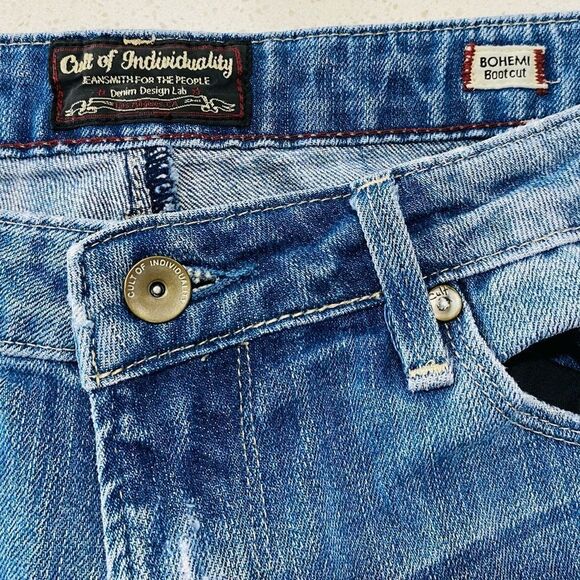 Cult of Individuality Bohemi Bootcut Distressed Jeans 30x30 EUC Stretch - Picture 10 of 12